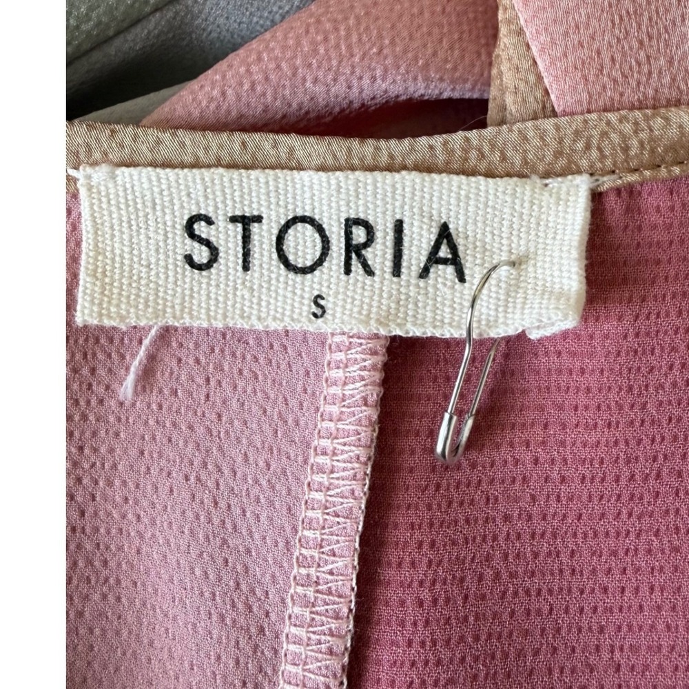 Storia Pastel Stripe Jumpsuit Small Colorblock Wide Leg Satin Beach Resort Wear - Picture 6 of 15